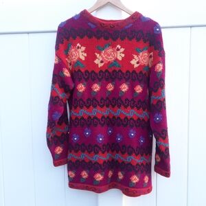 Vintage 90s Eclectic Floral Sweater by Clifford & Willis | Size Medium